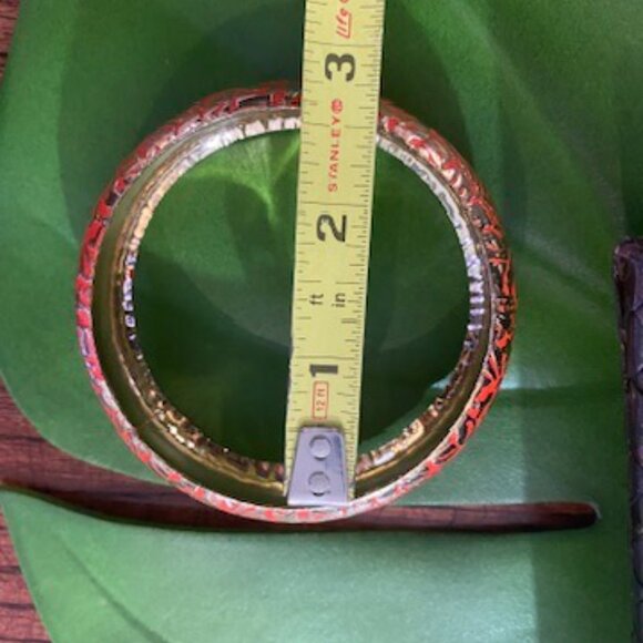 Enamel Orange and Gold Metal Bracelet NWOT Jewelry Bangle Bracelet Summer Style - Picture 14 of 14